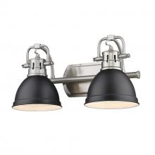  3602-BA2 PW-BLK - Duncan 2 Light Bath Vanity in Pewter with Matte Black Shades